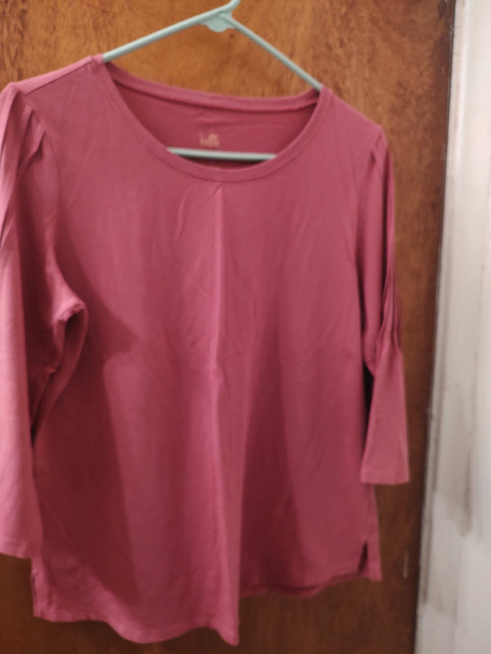 Belle by Kim Gravel Mauve Scoop Neck Long Sleeve Top